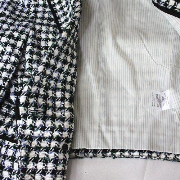 Veronica Beard Diego Metallic Check Cotton Blend Tweed Dickey Jacket - Picture 5 of 11